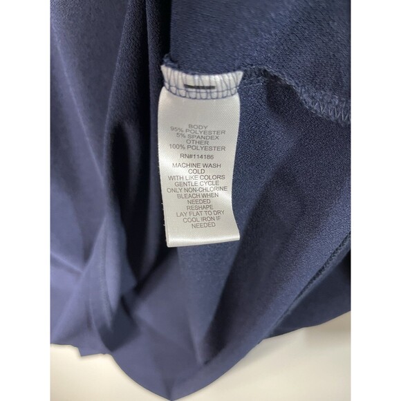 Love Scarlet Women’s Size 1X Blue Blouse Sheer Short Puff Sleeve Dressy Top - Picture 3 of 6